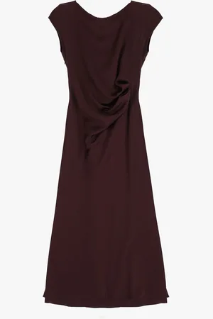Imperial Vestido midi con escote chal y drapeado