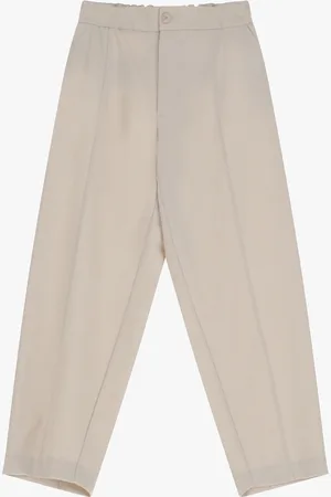 Imperial Pantalones cropped con pliegues