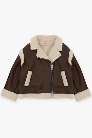 Imperial Chaqueta de niña con inserciones de pelo sintético y cremallera