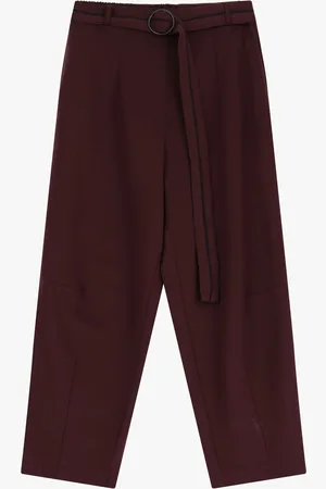 Imperial Pantalones cropped con cinturón