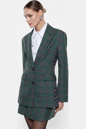 Imperial Blazer de cuadros con detalle animalier