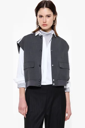 Imperial Chaleco bomber con rayas en contraste