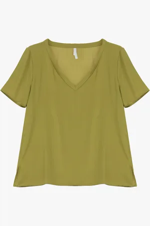 Imperial Camiseta cuello en v mangas cortas