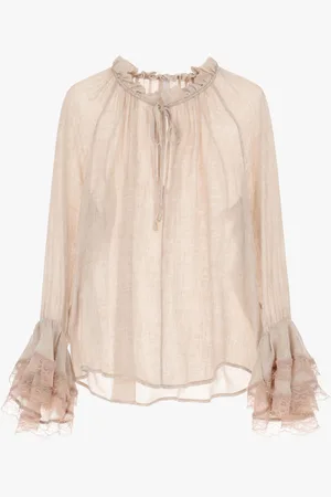 Imperial Blusa con volantes y detalles de encaje