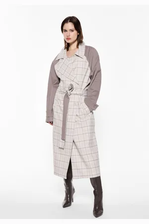 Imperial Gabardina de cuadros con cierre cruzado