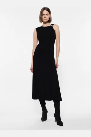 Imperial Vestido midi sin mangas con broche