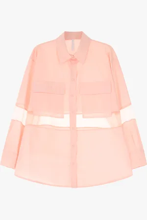 Imperial Camisa con maxi bolsillos y aplicación de tul