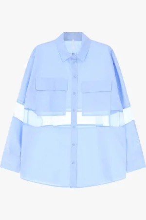 Imperial Camisa con maxi bolsillos y aplicación de tul