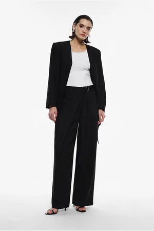 Imperial Pantal贸n palazzo con cierre cruzado y hebilla