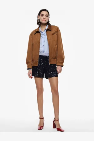 Imperial Shorts de tiro alto con lentejuelas