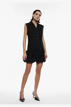 Imperial Vestido corto con botones y volantes