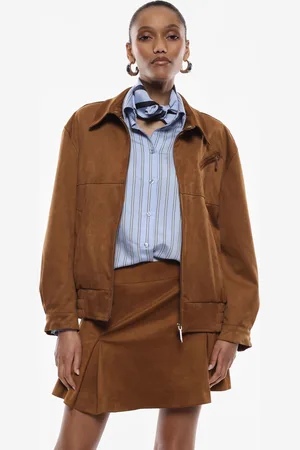 Imperial Chaqueta bomber efecto suede con cremallera