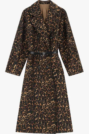 Imperial Abrigo cruzado estampado leopardo