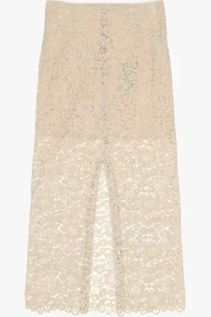 Imperial Falda midi con encaje transparente