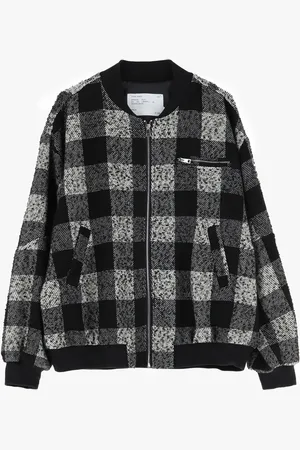 Imperial Chaqueta bomber de cuadros con cierre de cremallera