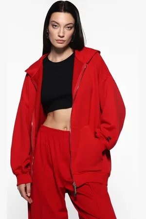 Imperial Sudadera con capucha amplia y cremallera
