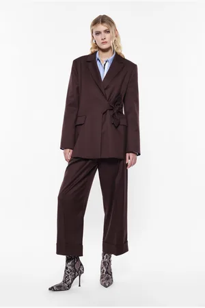 Imperial Pantalones anchos con dobladillos altos