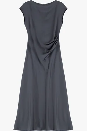Imperial Vestido midi con escote chal y drapeado