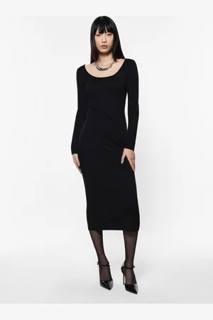 Imperial Vestido con escote en v y mangas largas
