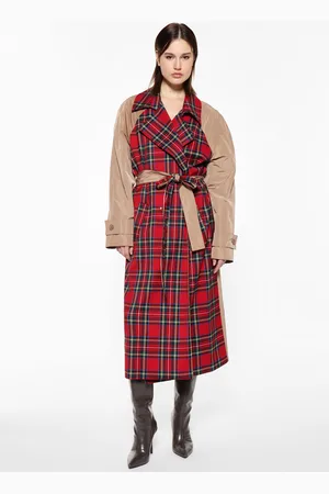 Imperial Gabardina cruzada con estampado tartan