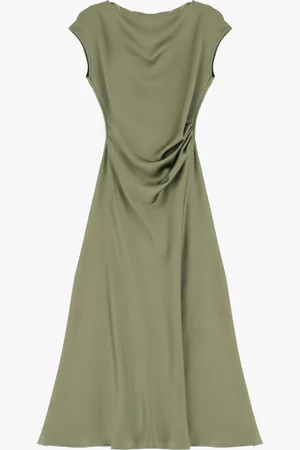 Imperial Vestido midi con escote chal y drapeado