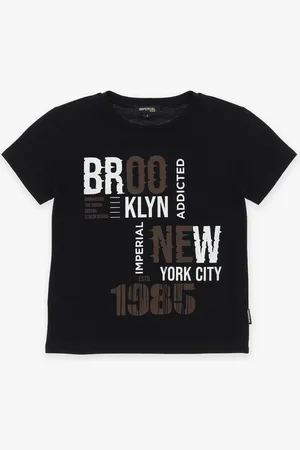 Imperial Camiseta de niño de 100 % algodón con estampado en contraste