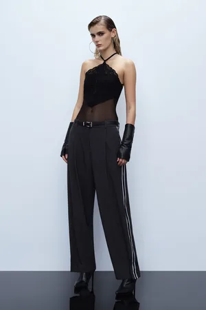 Imperial Pantalones anchos con detalles rayados