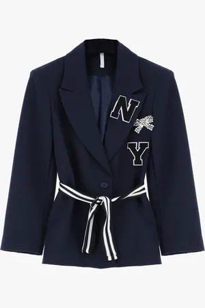 Imperial Blazer con cinturón de rayas