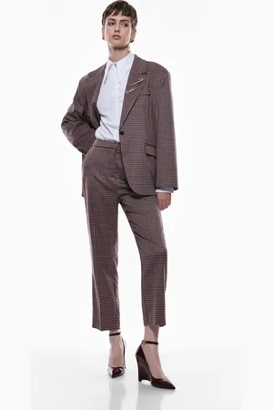 Imperial Pantalón slim fit de talle alto con pata de gallo