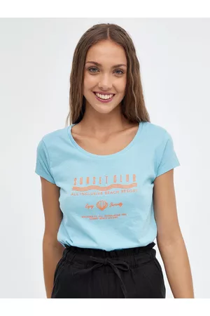 Inside Mujer Camisetas - Camiseta crop Sunsetclub Azul Azul Claro S