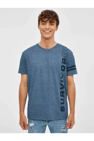 Inside Hombre Estampadas - Camiseta Survivor Azul S