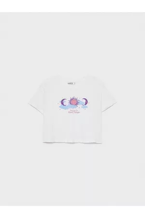 Inside Mujer Estampadas - Camiseta crop Hard Things Blanco M