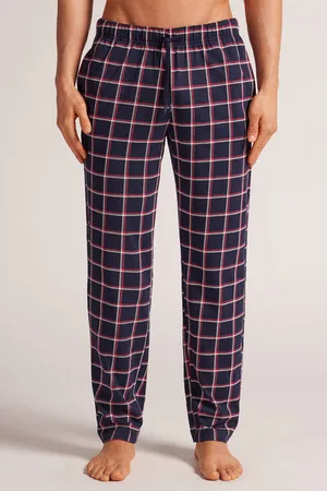 intimissimi Pantalones Largos de Algodón Estampado Cuadros /Blanco/Rojo Hombre Tamaño XXL