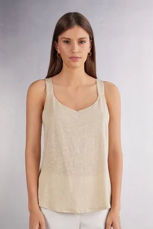 intimissimi Camiseta de Tirantes de Lino Mujer Tamaño L