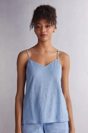 intimissimi Top con Escote de Pico de Lino Mujer Tamaño S