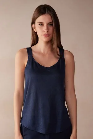 intimissimi Camiseta de Tirantes de Lino Mujer Tamaño M