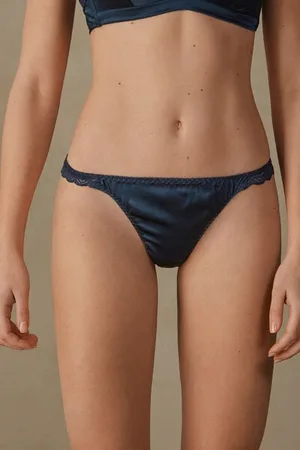 intimissimi Tanga de Seda y Encaje Mujer Tamaño XS