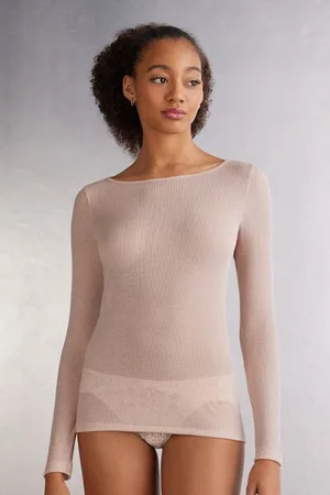 intimissimi Camiseta de Manga Larga Ultranatural con Cashmere Mujer Tamaño S