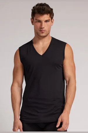 intimissimi Camiseta de Tirantes con Escote de Pico de Algodón Superior Extrafino Hombre Tamaño L