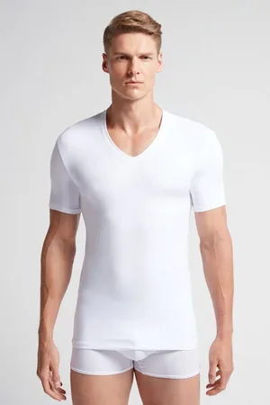 intimissimi Camiseta de cuello pico en algodón superior Hombre Tamaño XXL