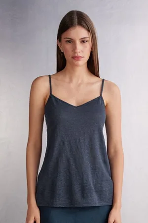 intimissimi Top con Escote de Pico de Lino Mujer Tamaño L