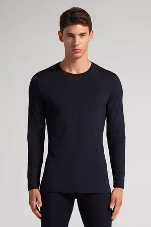 intimissimi Camiseta Manga Larga de Lana Merina Escote Redondo Hombre Tamaño S