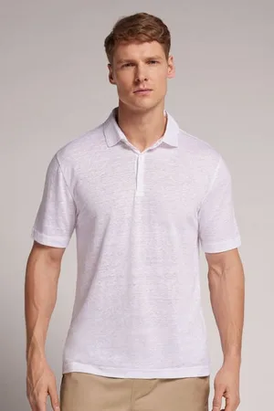 intimissimi Polo de Manga Corta de Lino Hombre Tamaño XL