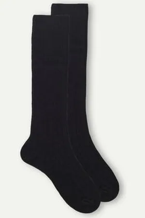 intimissimi Calcetines Largos en Punto de Canalé de Cashmere y Lana Hombre Tamaño 44-45