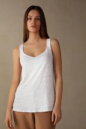 intimissimi Camiseta de Tirantes de Lino Mujer Tamaño M