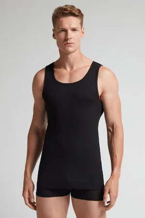 intimissimi Camiseta sin mangas de hombre en algodón superior con canalé Hombre Tamaño S