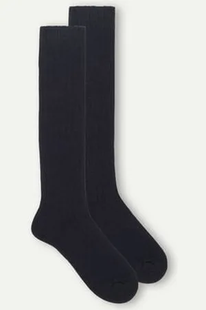 intimissimi Calcetines Largos en Punto de Canalé de Cashmere y Lana Hombre Tamaño 42-43