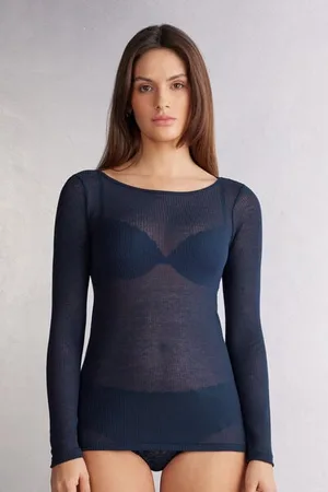 intimissimi Camiseta de Manga Larga Ultranatural con Cashmere Mujer Tamaño M