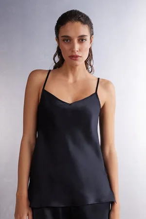 intimissimi Top de Raso de Seda con Escote de Pico Mujer Tamaño M