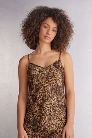 intimissimi Top de Raso de Viscosa Estampado Animal Always Glamorous Mujer Tamaño L